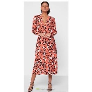 Ted Baker Red Rouleu Cheetah Print Dress